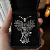 S925K Silver Saint Michael Pendant: Courage in the Heart