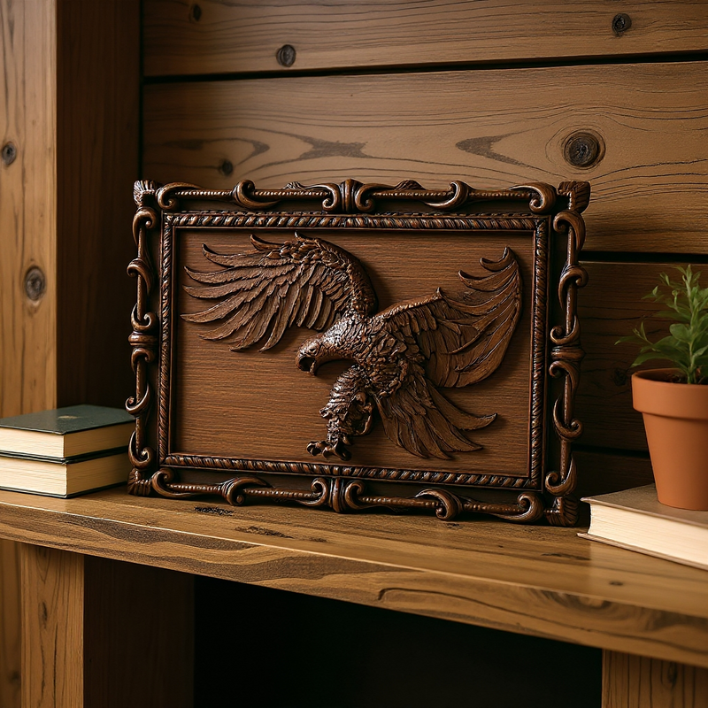 Hand-Carved Beech Wood Eagle Art: For the Bold & Spirited