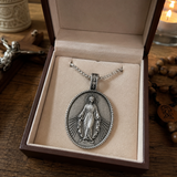 Pure Tin Miraculous Medal Virgin Mary Necklace