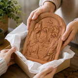 【Holy Trinity Wood Carving】Handcrafted Beech Wood Icon Three Graces Colorway Home Prayer Altar Spiritual Gift