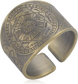 Amaxer Seven Archangels Ring for Men Stainless Steel The Seal Of Solomon Tetragrammaton Archangels Protection Ring Statement Band for Men Women
