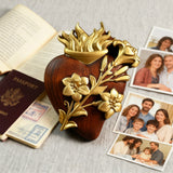 Holy Family Three Sacred Hearts Wooden Wall Decoration