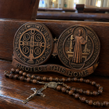 St. Benedict's Exorcism Medal Christian Wall Plaque - Best Christmas Gift - craftsmanship detail