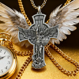 New titanium steel/S925K silver Archangel St. Michael necklace
