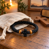 Adjustable Orthodox Prayer Rope Bracelet – Hand-Knotted Christian Prayer Cord with Wooden Beads