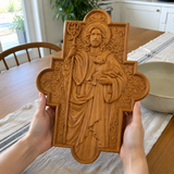 God's Shepherd religious gift Wooden carved chrirstian wall art