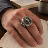 Men’s Lion Signet Ring – S925 Sterling Silver or Titanium Steel