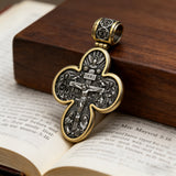 Handcrafted Double-Sided Redemption: Archangel Michael Guardian Cross Pendant