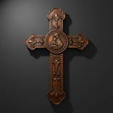 Wooden crucifix of the Virgin, Virgin Mary, Baby Jesus, religious wooden icon, wall crucifix, wall decoration