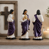 Handcrafted and Hand-Painted Beechwood Desktop Ornament: Sacred Heart of Jesus