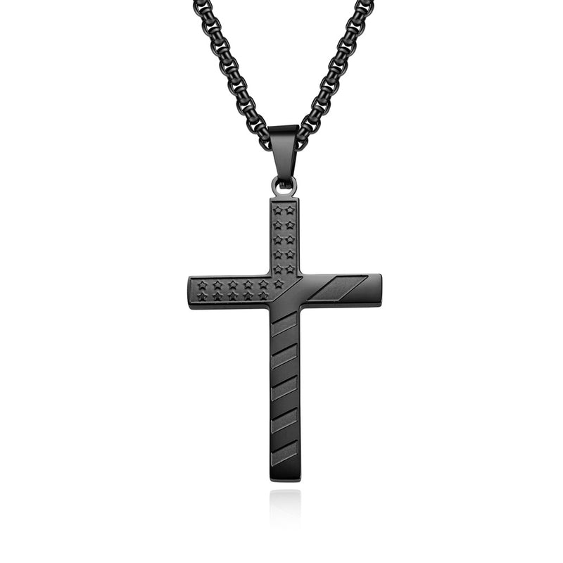 American Flag Cross Necklace