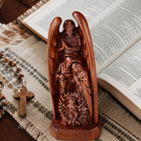 Hand-Carved Solid Beechwood Nativity Scene Sculpture – Holy Family Christian Decor