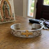 Stainless Steel Two-Tone Cross Cuff Bracelet – Christian Faith Jewelry