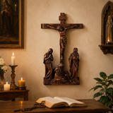 New Product Jesus crucifixion scene ornaments - size and finish detail