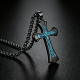 Black Turquoise Cross Necklace – Faith & Southwest Spirit