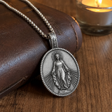 Pure Tin Miraculous Medal Virgin Mary Necklace