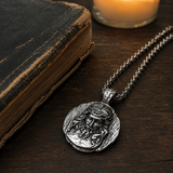 Crown of Thorns Jesus Double‑Sided Medallion Necklace, Stainless Steel Sacred Heart Pendant for Men Product Parameters