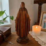 Hand-carved boxwood icon of the Immaculate Heart of Mary