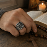 S925K Silver Handcrafted Jesus Crucifixion Scene Ring