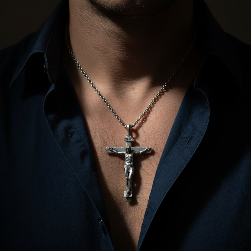 INRI Jesus Crucifix Cross Pendant Necklace – BGCOPPER