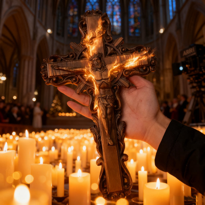 Hand-Carved White Ash Wood Cross - Sacred Christian Home Altar Decor for Christmas & Spiritual Gifting