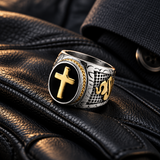 Vintage Praying Cross Ring- Stainless Steel Religious Gift