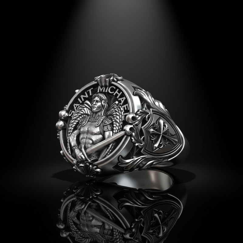 St. Michael Archangel Holy Sword Gabriel Angel S925K Silver Ring – BGCOPPER