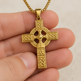 Celtic Knot Titanium Steel Cross Necklace - Christian gift presentation