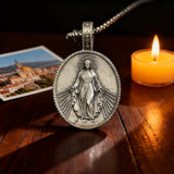 Pure Tin Miraculous Medal Virgin Mary Necklace