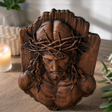 Jesus Crown of Thorns Beechwood Sculpture