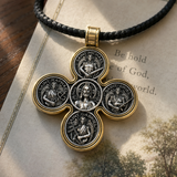 Baroque Style Crucifix Pendant with Jesus and the Four Archangels – A Symbol of Faith and Divine Protection