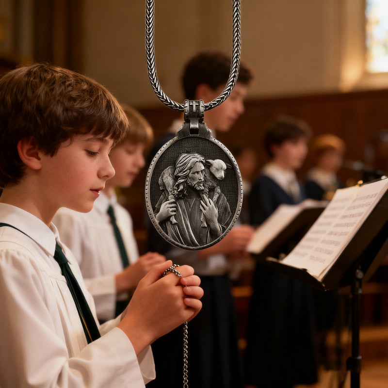 The Good Shepherd Sterling Silver Necklace - Sacred Symbol of Christ's Loving Care - John 10:14