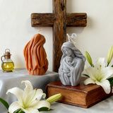 Virgin Mary holding the infant Jesus craft candle