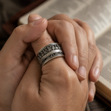 The Last Supper S925 Silver Adjustable Ring - side view