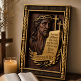 John 8:32 Hand-Carved Beechwood Christian Wall Plaque – The Truth Shall Set You Free