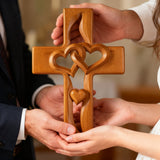 50% Off Today!Interwoven Hearts Wood Cross - A God-Centered Symbol for Marriage & Anniversaries