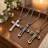 Modern Two-Tone Cross Necklace – A Bold Daily Reminder of Faith