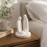 Minimalist Matte White Ceramic Holy Family Nativity Statue
