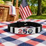 250 Years of Independence Bald Eagle & USA Flag Patriotic Silicone Bracelet