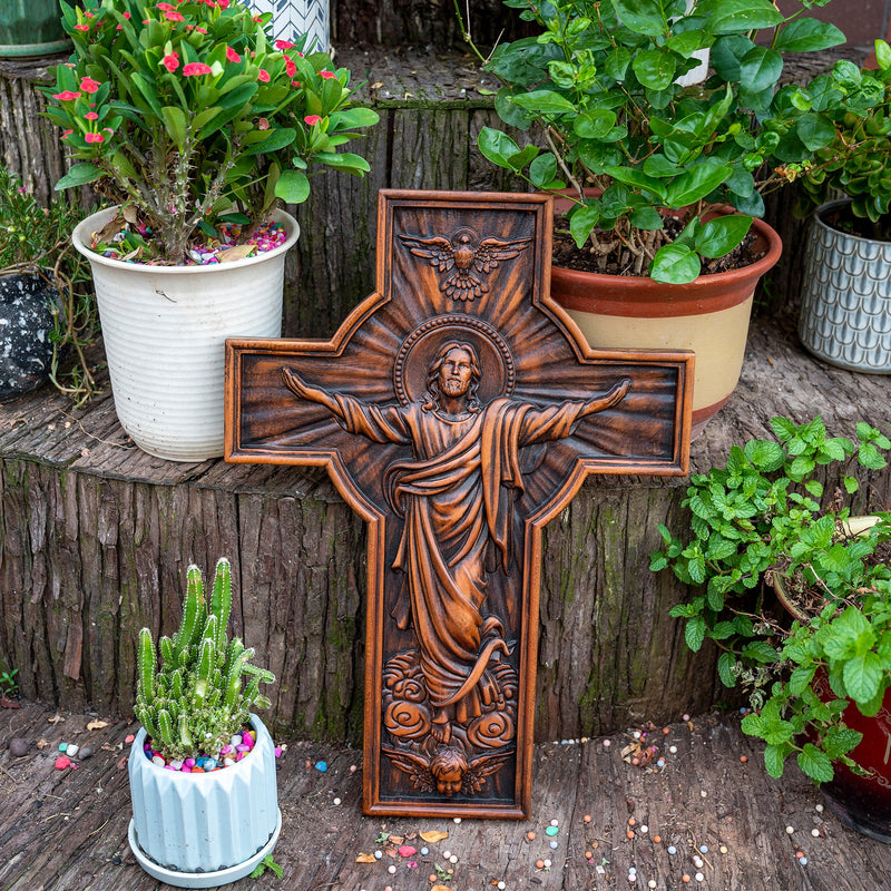 Ascension Cross Large Wooden Sculpture