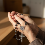 Black Onyx Rosary Necklace: A Bold Token of Devotion for Prayer & Daily Wear