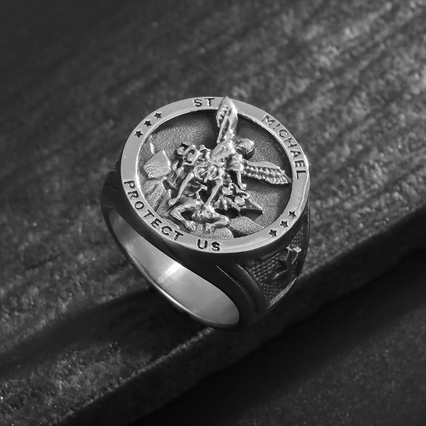 Archangel Michael Stainless Steel Ring
