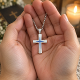 Starburst Cross Necklace – Silver Christian Pendant