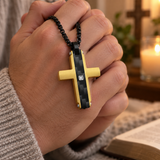 Modern Carbon Fiber Cross Necklace – A Bold Symbol of Faith & Strength