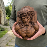 Jesus Crown of Thorns Beechwood Sculpture - craftsmanship detail