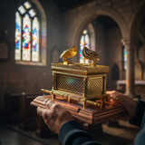 The Ark Of the Covenant Home Decoration Christian Decor Religious Gift(Gold plated copper)
