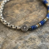 Boho Natural Stone Compass Beaded Bracelet