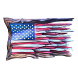 American Flag Solid Wood Engraved Wall Hanging: Independence Day Declaration of Glory