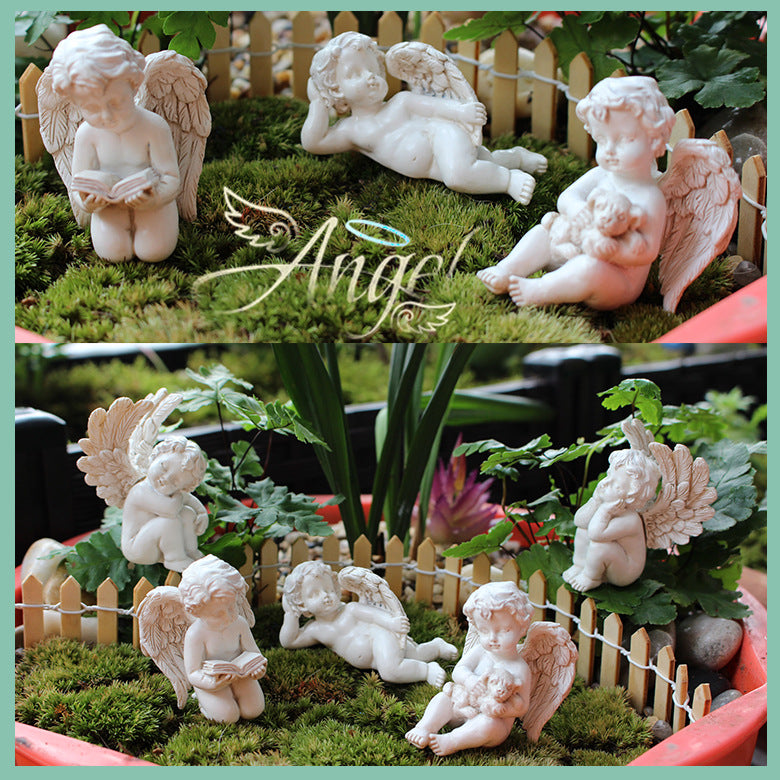 5 angel garden resin ornaments decorative garden decorative stone miniature angel fairy garden angel courtyard with monumental statue