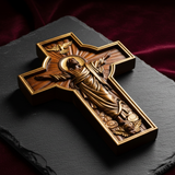 高级工作室摄影耶稣升天木雕十字架